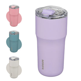 BJPKPK insulated tumbler with lavender lid for on-the-go hydration.