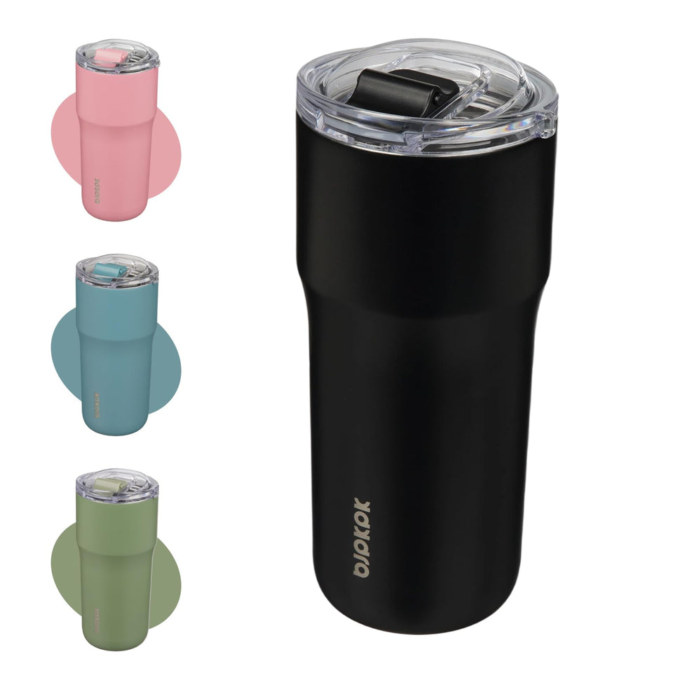 BJPKPK insulated tumbler with lid shows reliable spill resistance on the go.