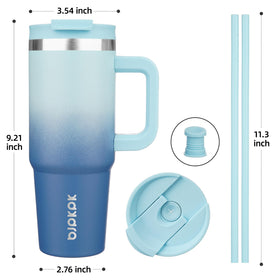 BJPKPK insulated tumbler with straw set for easy sipping.