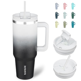 BJPKPK insulated tumbler with handle and straw for on-the-go hydration