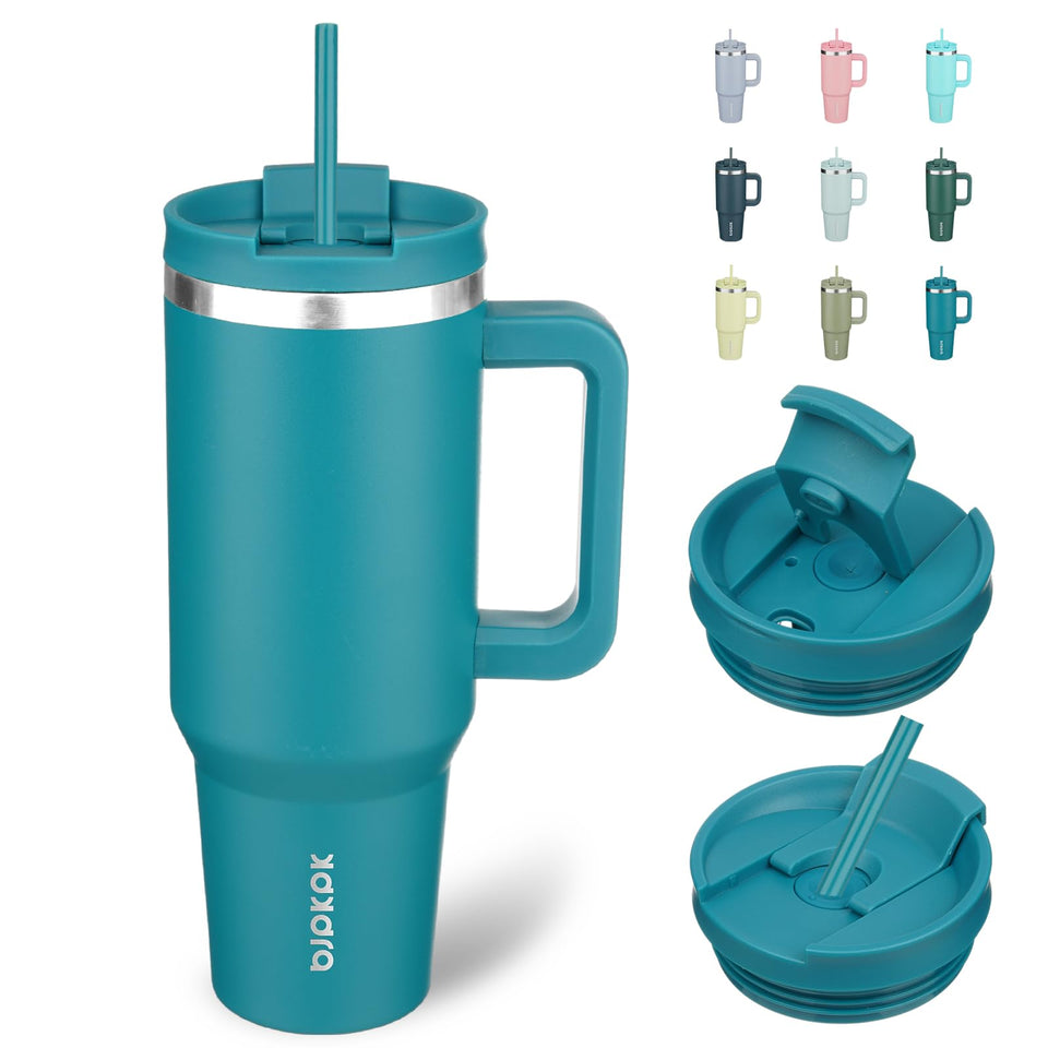 BJPKPK Laguna 40 oz tumbler with handle and straw for easy on-the-go hydration.