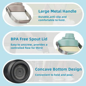 BJPKPK leak-proof spout lid with silicone seal keeps drinks secure on trails