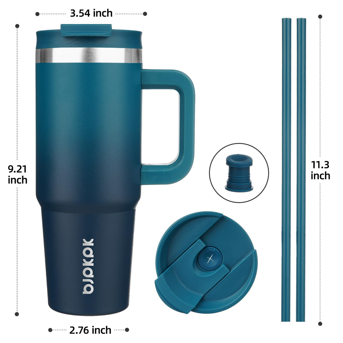 BJPKPK lid with sip design for hot beverages and straw for cold drinks.