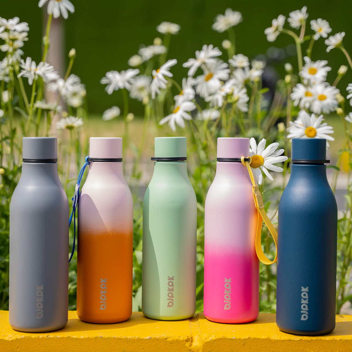 BJPKPK navy blue bottle with durable powder coating for everyday use.