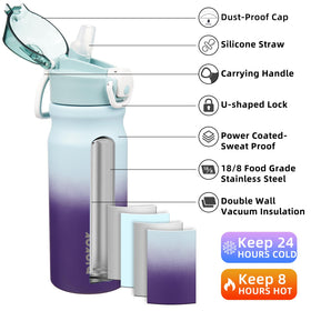 BJPKPK Ocean Dream bottle with straw for easy sipping during workouts