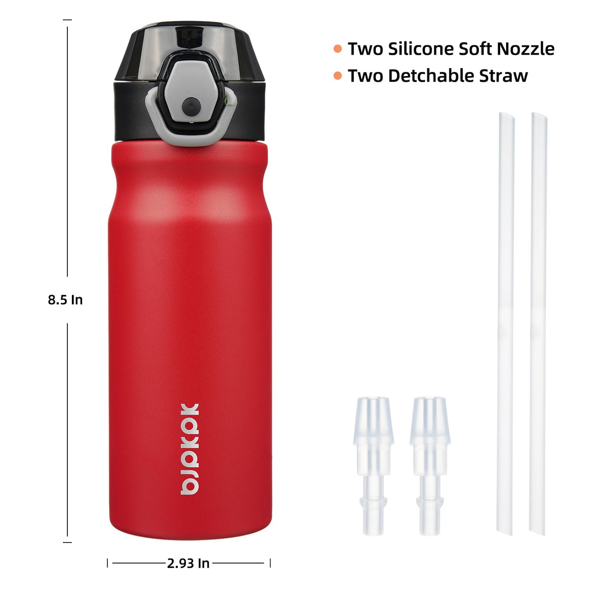 BJPKPK removable silicone spout for thorough cleaning and easy drinking.