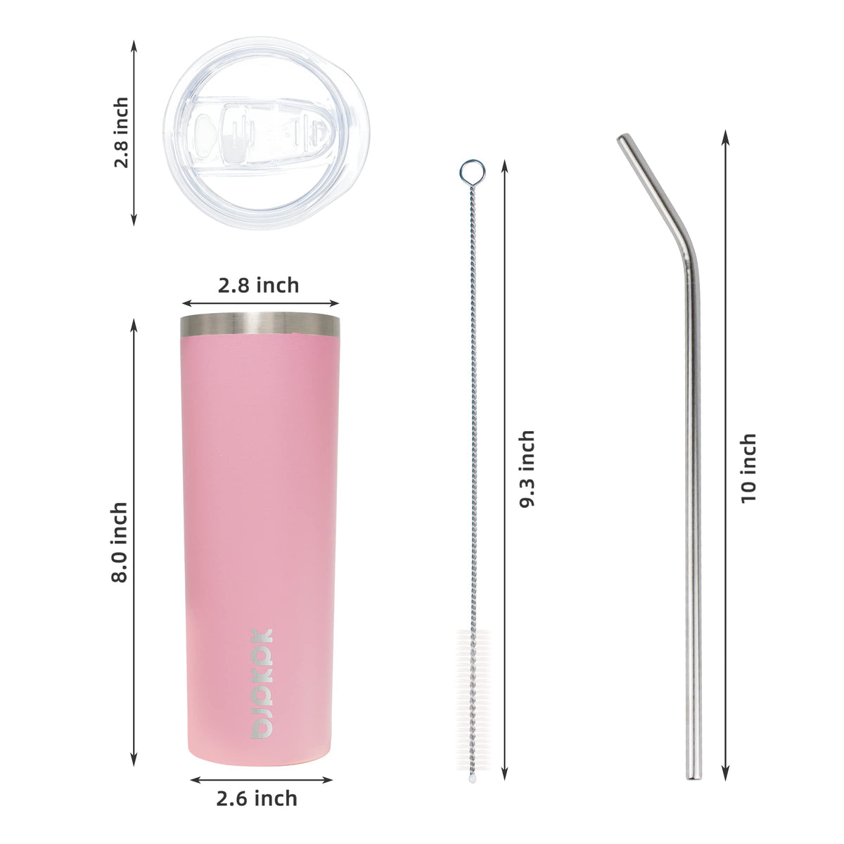 BJPKPK slim stainless steel body keeps beverages at the right temperature.