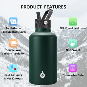 BJPKPK stainless steel bottle 18/8 resists rust and flavor transfer for daily use