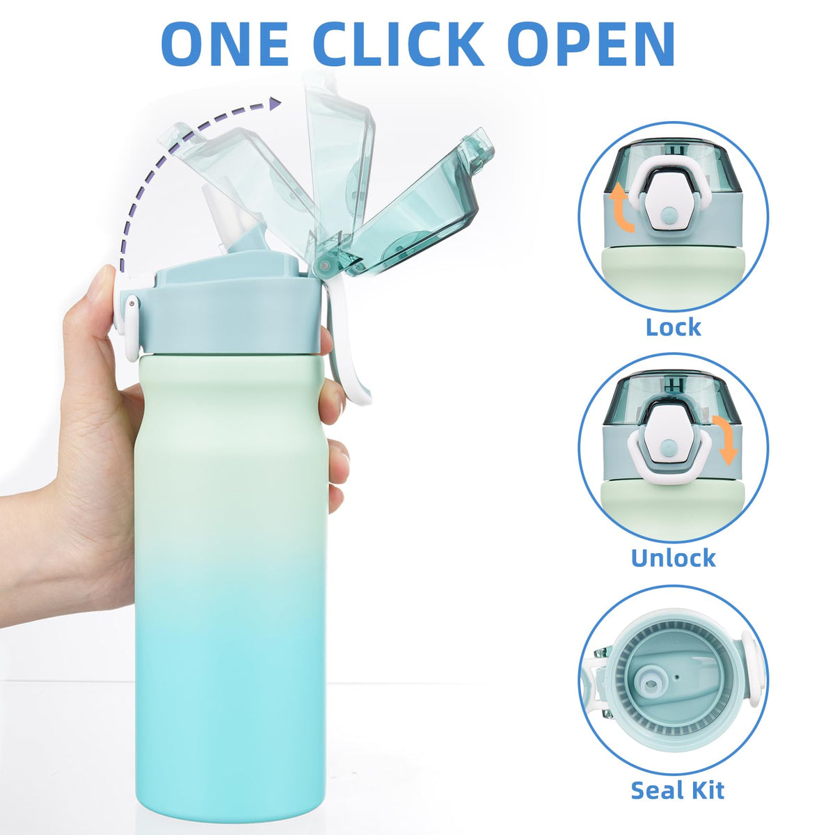 BJPKPK stainless steel bottle 18oz double-wall insulation keeps drinks hot or cold
