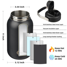 BJPKPK stainless steel bottle with textured coating provides secure grip during outdoor activities