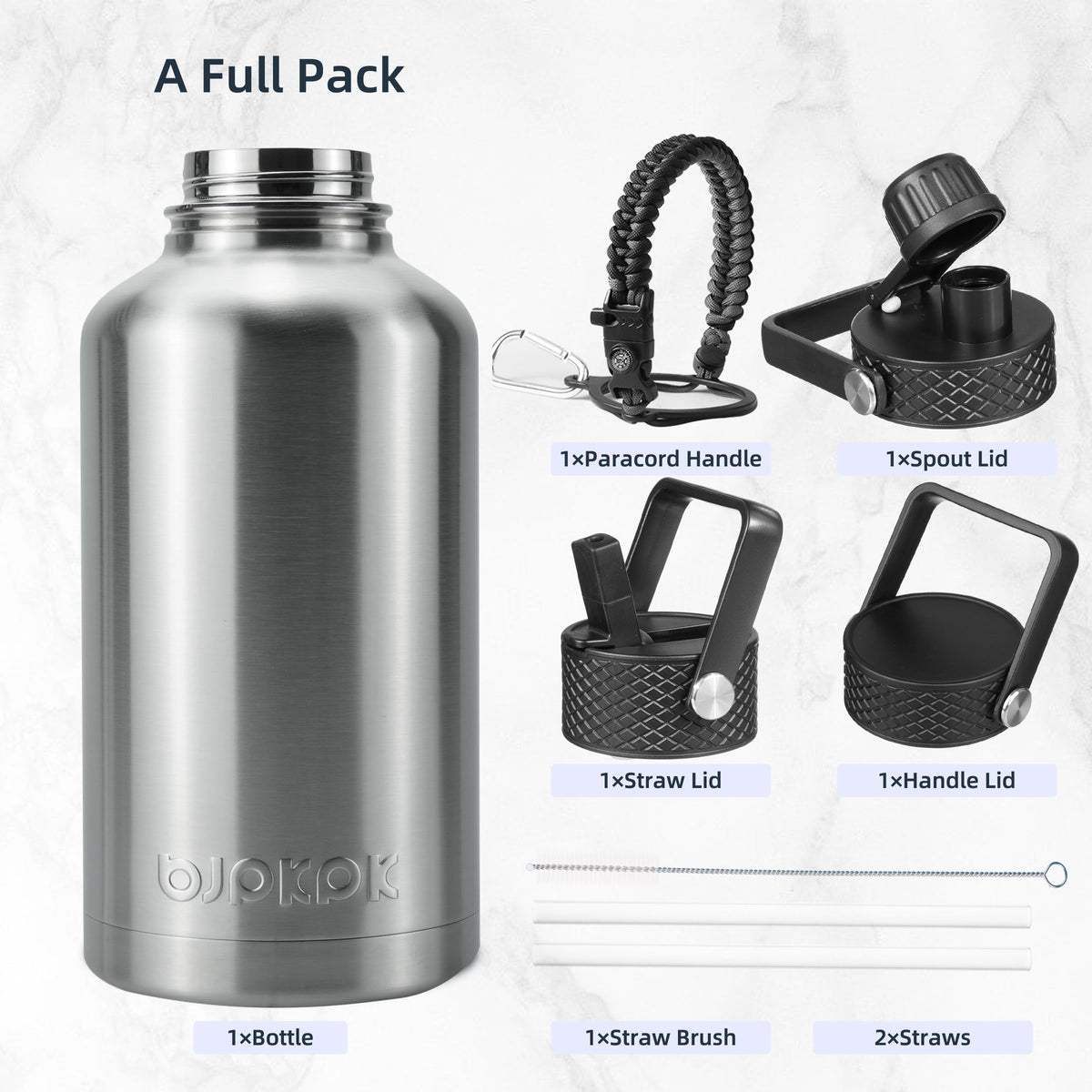 BJPKPK stainless steel BPA-free design offers safe, durable hydration