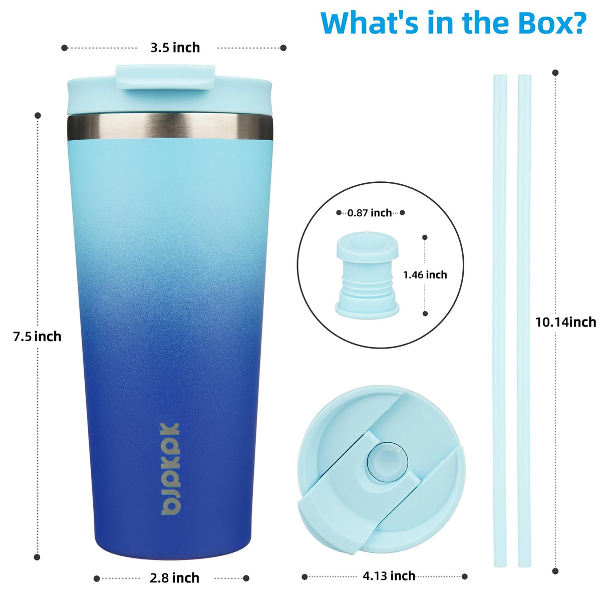 Durable stainless steel double-wall tumbler keeps beverages hot or cold
