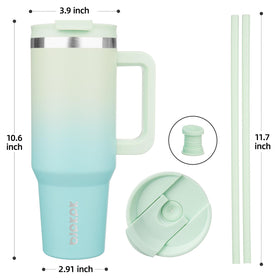 BJPKPK stainless steel tumbler with reusable straws for eco-friendly sipping.