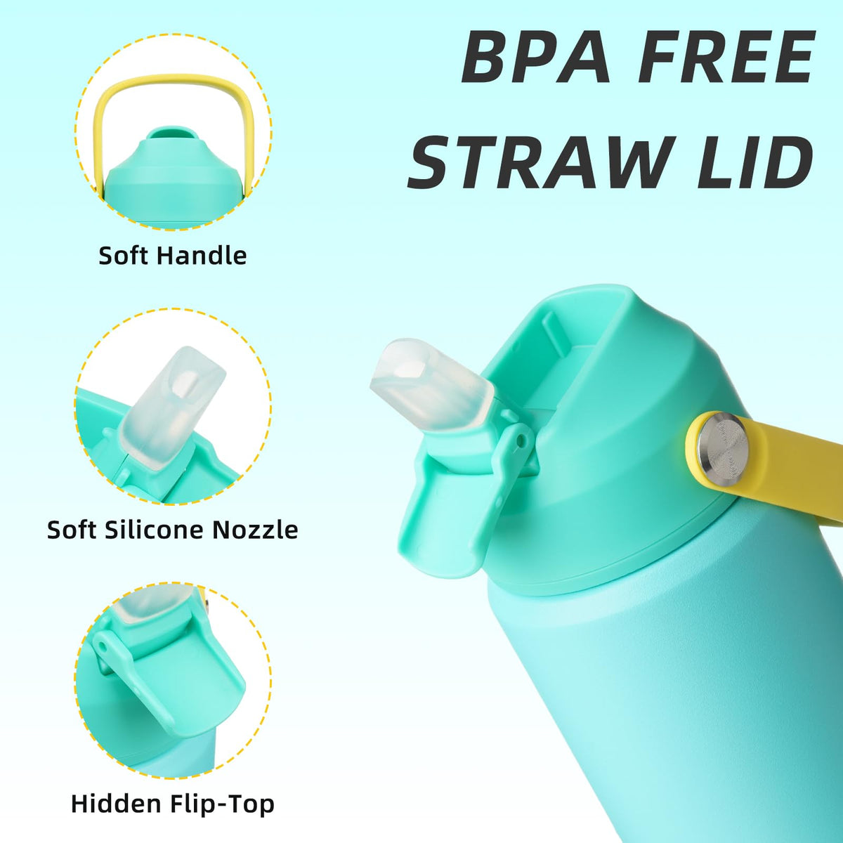 BJPKPK straw lid closed, leakproof design for mess-free transport