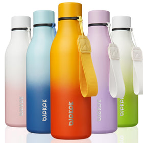 BJPKPK Sunset Orange insulated bottle, ideal for all-day hydration.