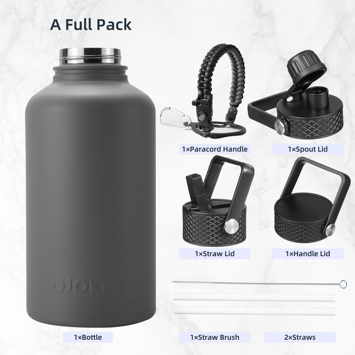 BJPKPK three lids included—straw lid, twist spout, and carry lid