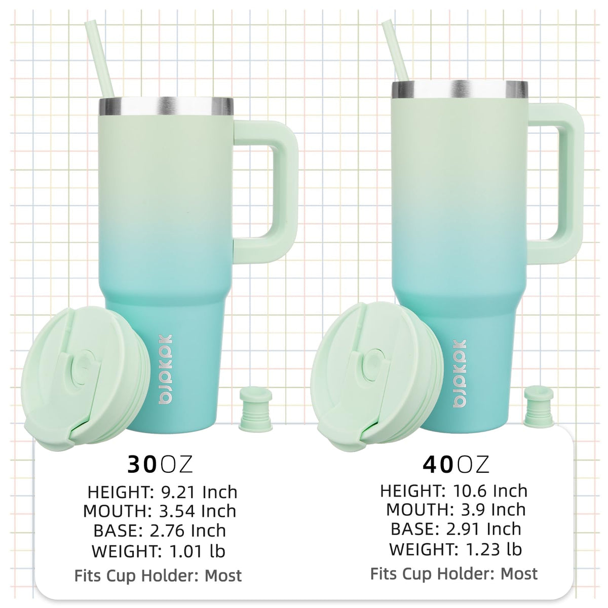 BJPKPK travel mug fits most car cup holders for convenient commutes.