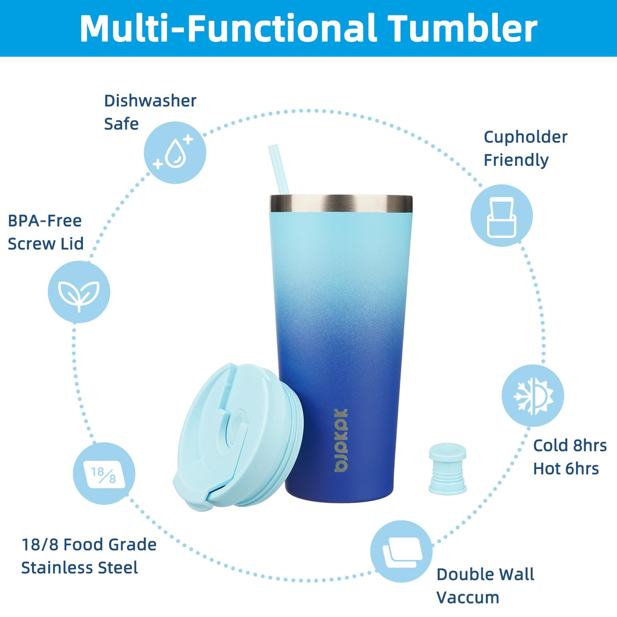 BJPKPK cupholder-friendly design fits most car cup holders