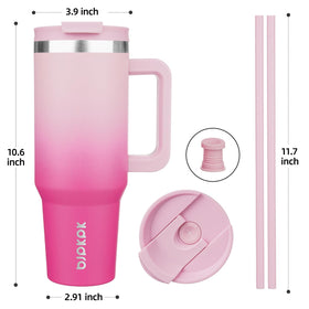 BJPKPK travel mug with screw-on lid and straw for versatile sipping.
