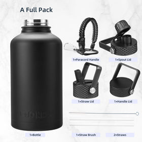 Vacuum insulation preserves hot liquids up to 12 hours and cold for 24 hours.