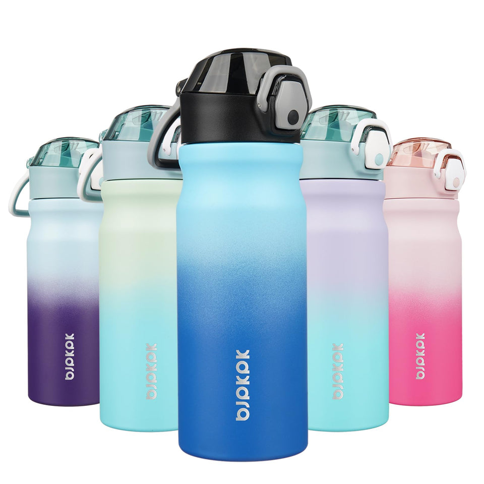 BJPKPK water bottle with straw for convenient on the go hydration and leak-free use