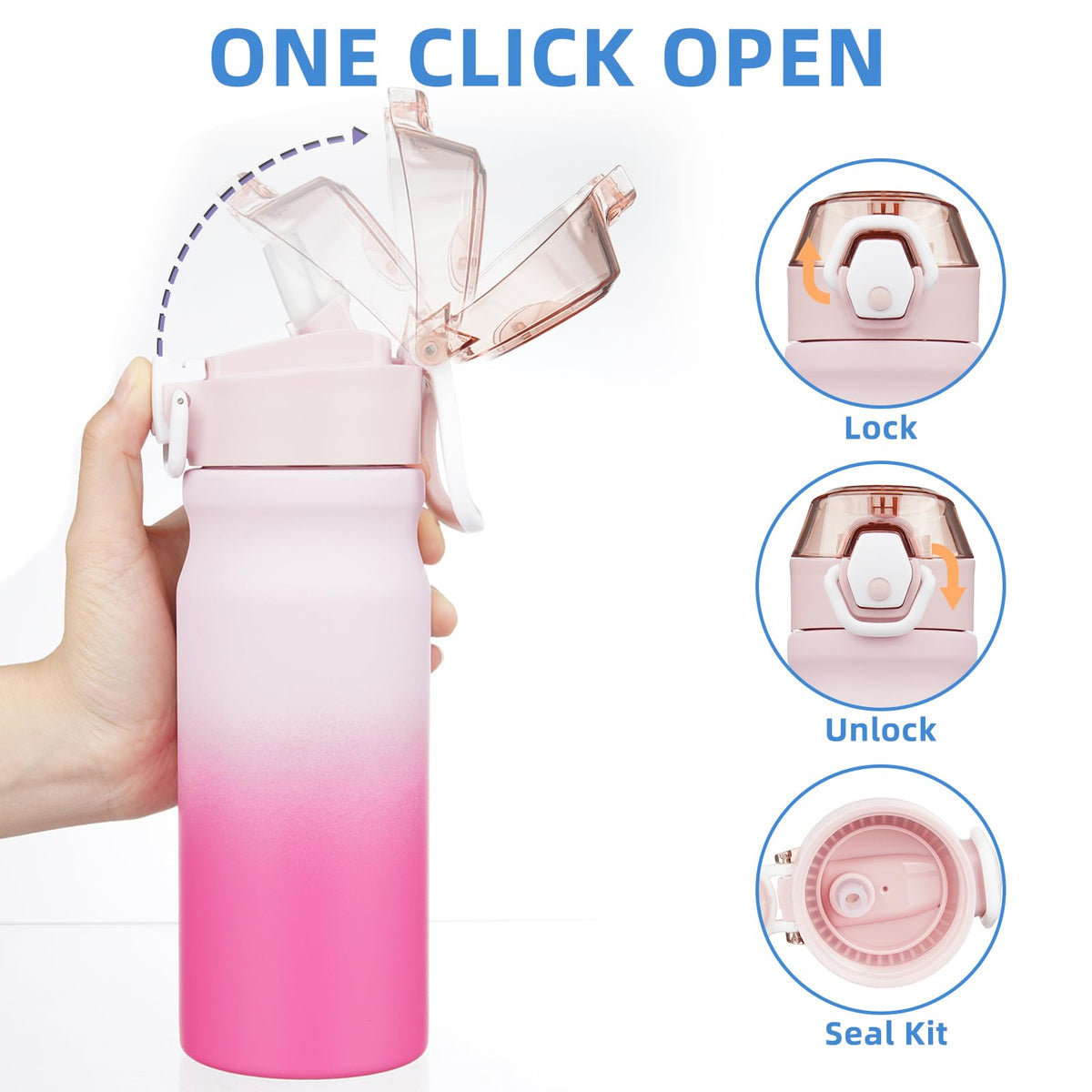 BJPKPK water bottle straw removable for easy cleaning and versatile sipping