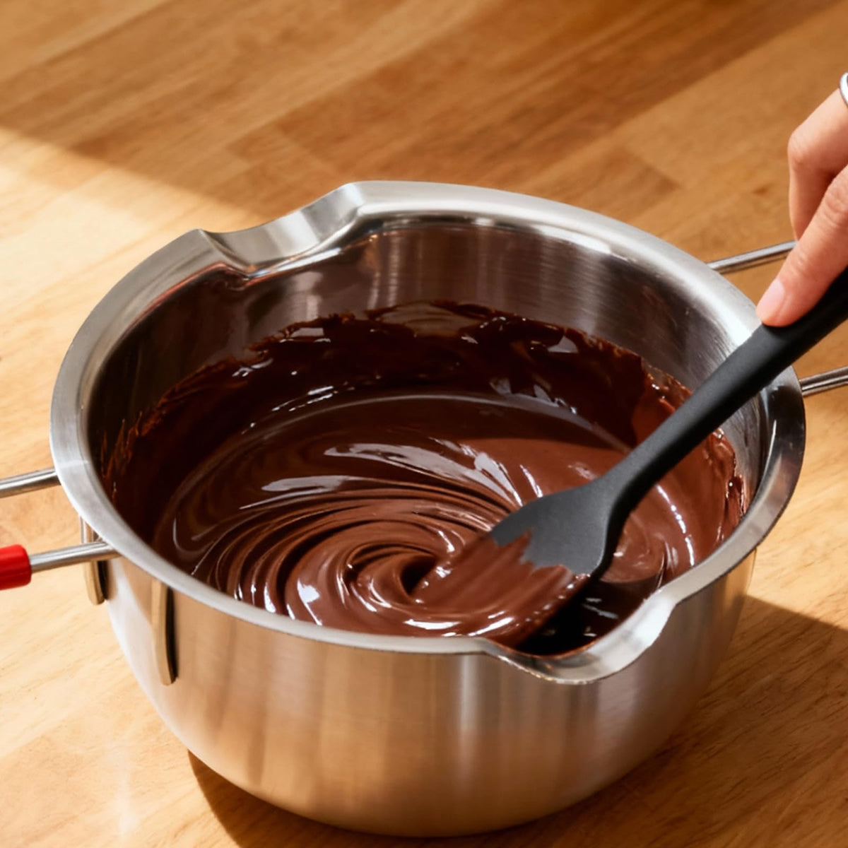 BJSSBJH heat-resistant silicone handle stays cool during high-heat melting
