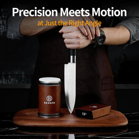 BKXOFH kitchen knife sharpener in action, ideal for chefs and home cooks