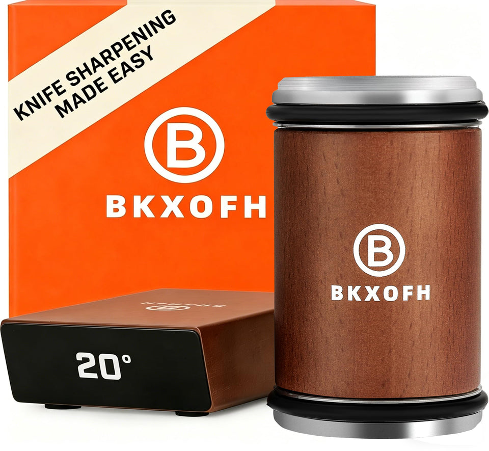 BKXOFH rolling knife sharpener with diamond disc for fast edge refresh