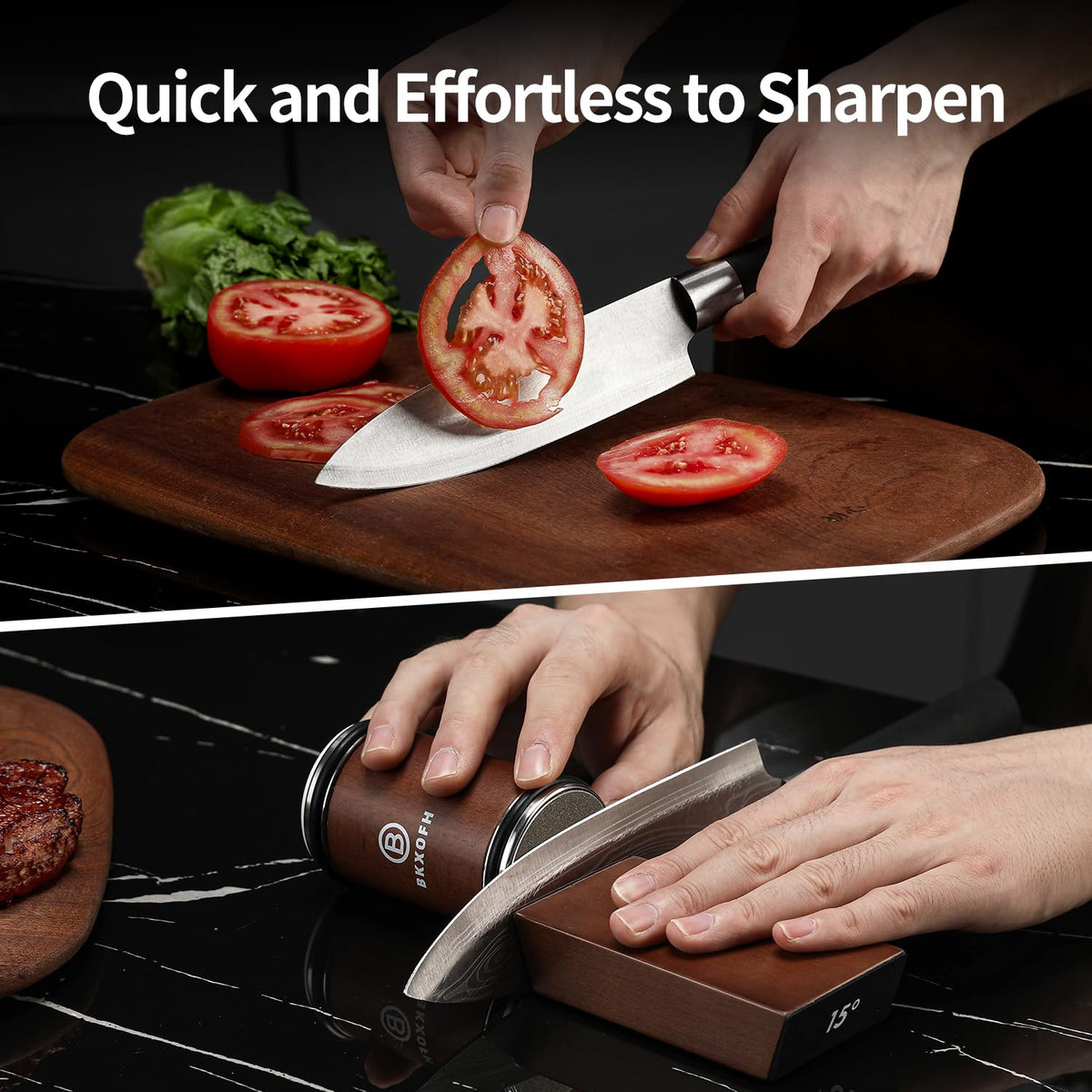BKXOFH rolling sharpener with strong magnetic support for stable sharpening