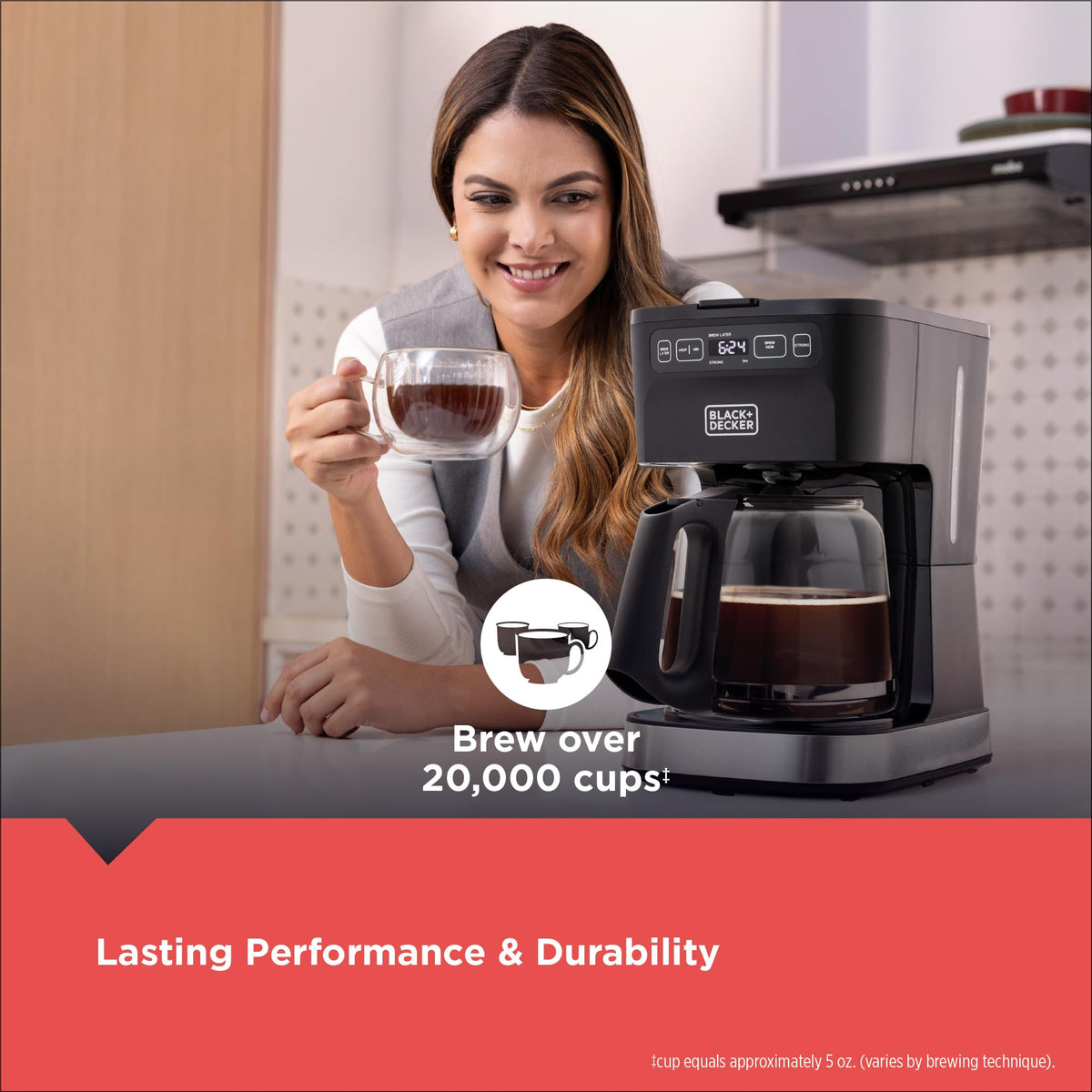 BLACK+DECKER CaféCraft 12-cup capacity suits families and gatherings.