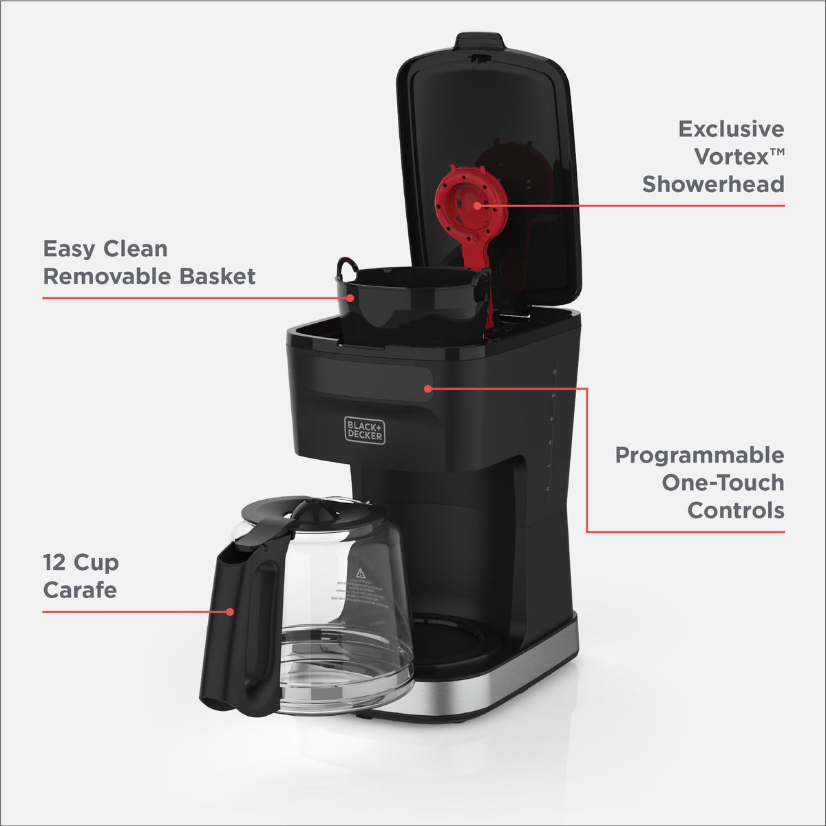 BLACK+DECKER CaféCraft Programmable Controls simplify morning routines.