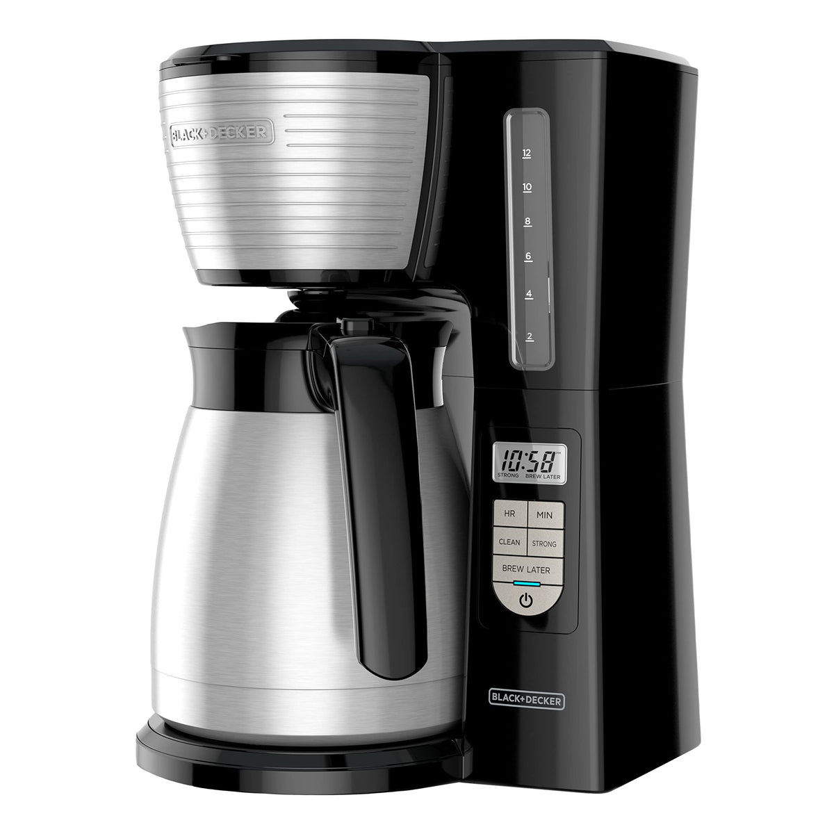 BLACK+DECKER CM2045B-1 thermal carafe keeps coffee hot and flavorful for hours