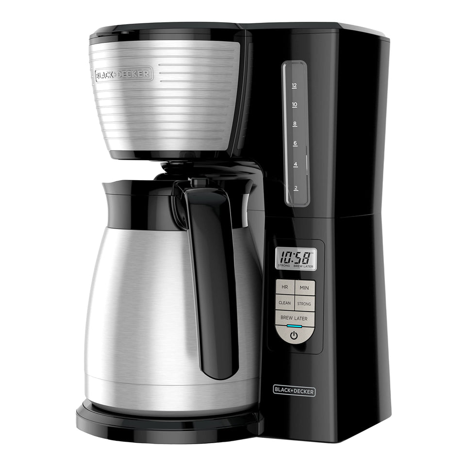 BLACK+DECKER CM2045B-1 thermal carafe keeps coffee hot and flavorful for hours