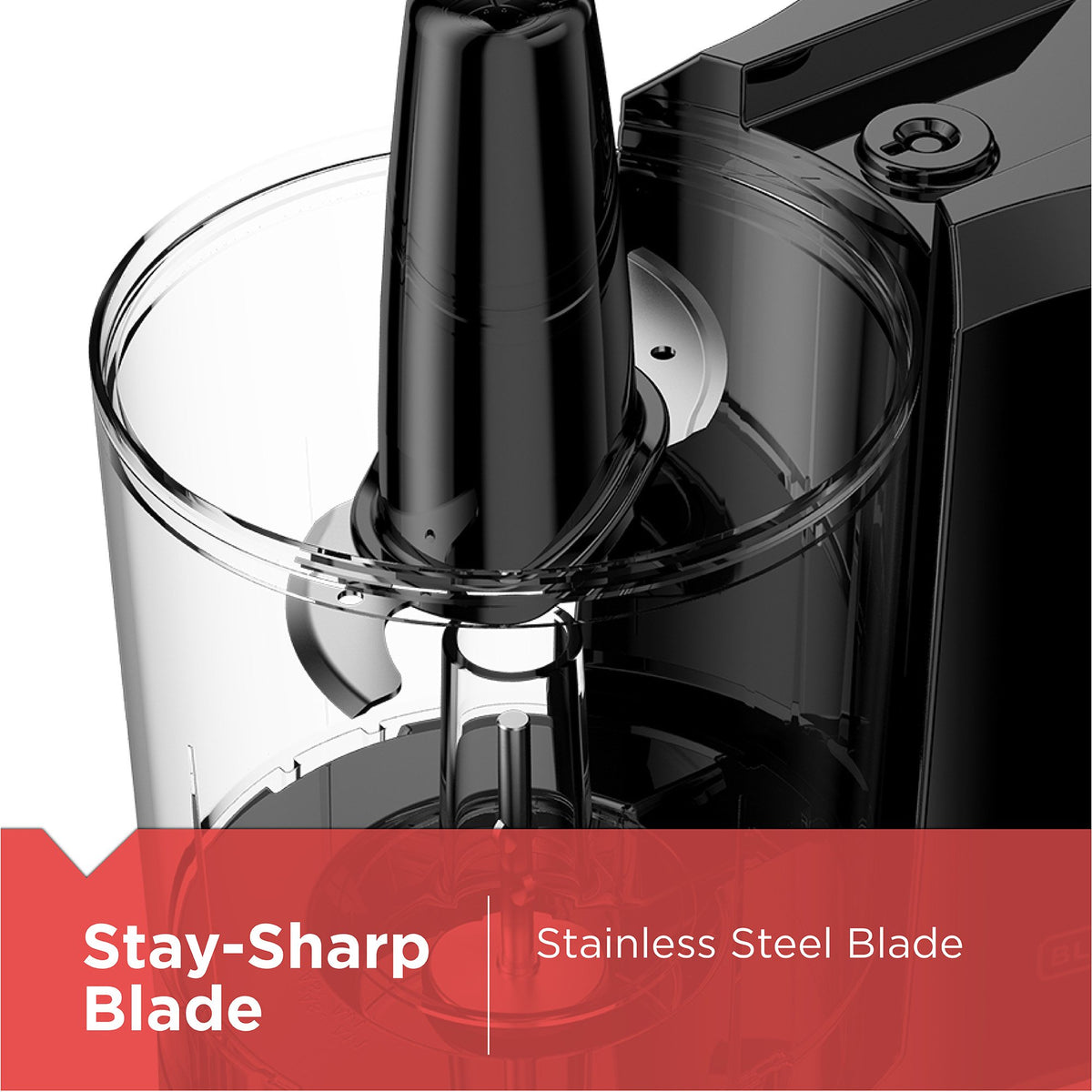 BLACK+DECKER FreshPrep chopper with functional lid for dips and salsas.