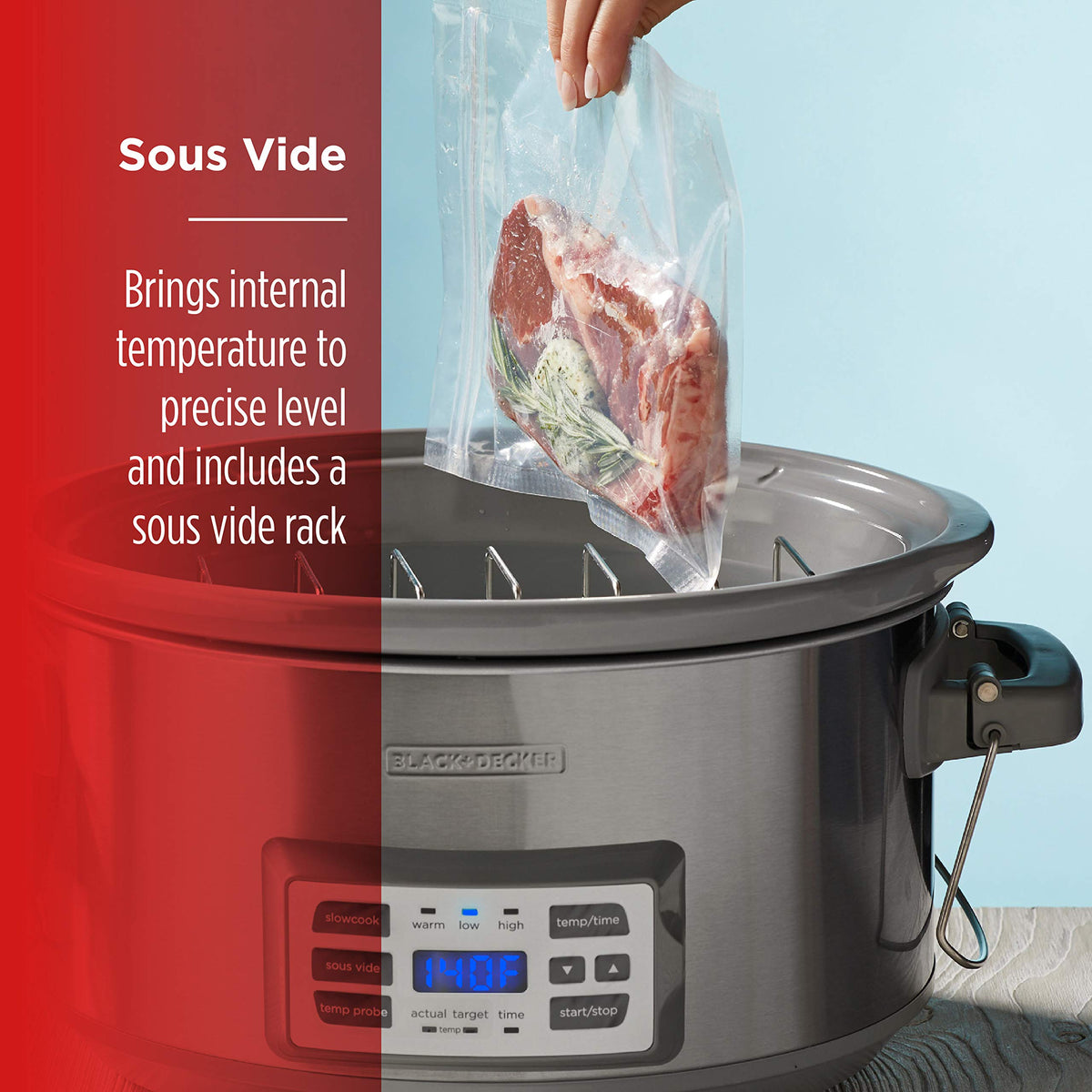 BLACK+DECKER SCD7007SSD locking lid to minimize heat loss during meals