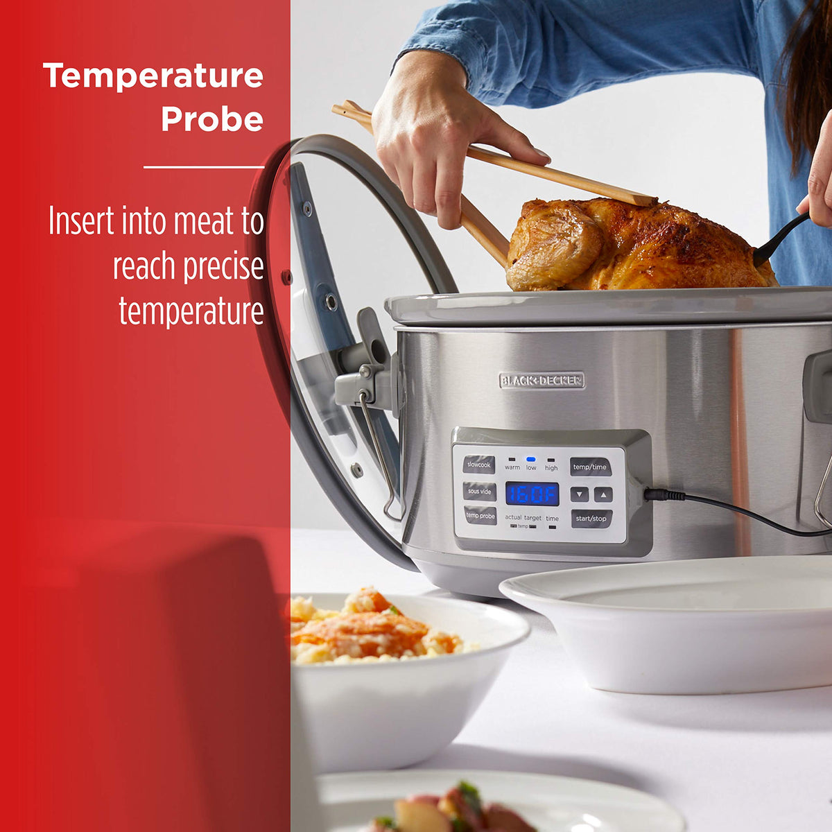 BLACK+DECKER SCD7007SSD seven-quart stoneware crock ensures even heating