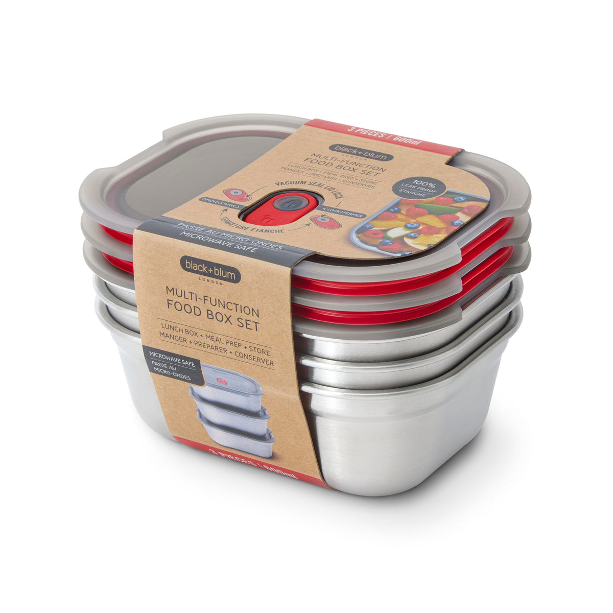 BLACK + BLUM Lunch Bowl Set packaging, eco-friendly design for travel meals.