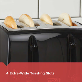 Black Decker 4-slice toaster with 7 shade settings for personalized browning