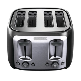BLACK+DECKER Toaster with integrated cord wrap for tidy storage.