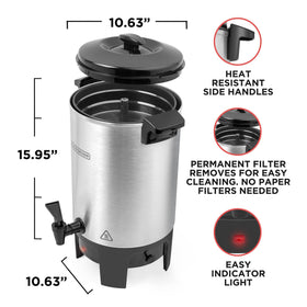 BLACK+DECKER 40-Cup Coffee Urn in use during service at a busy event