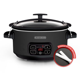 BLACK+DECKER removable 7-quart stoneware crock for simple cleaning