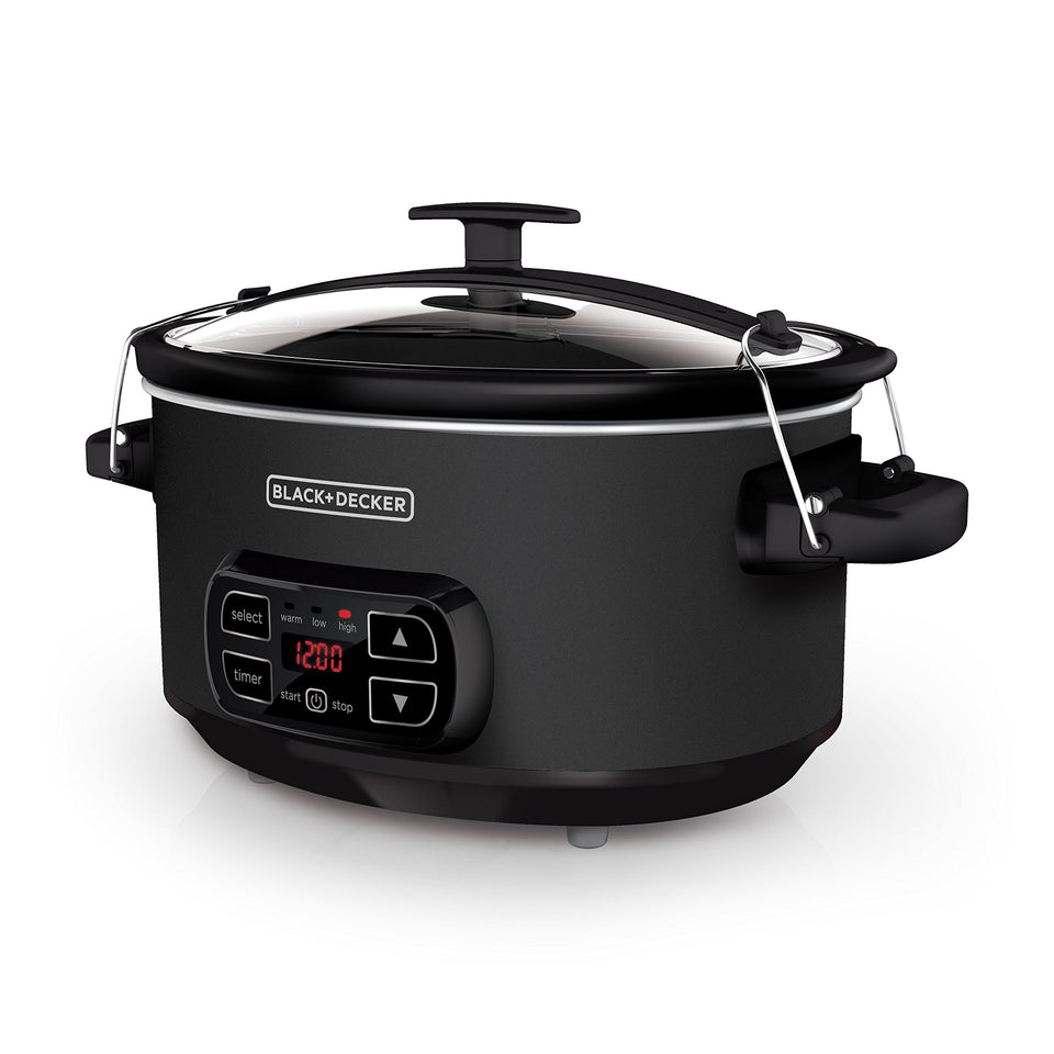 BLACK+DECKER 7-quart slow cooker chalkboard exterior for meal labeling