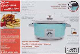 BLACK+DECKER 7-Quart Slow Cooker cool-touch handles for safe transport on low or warm.