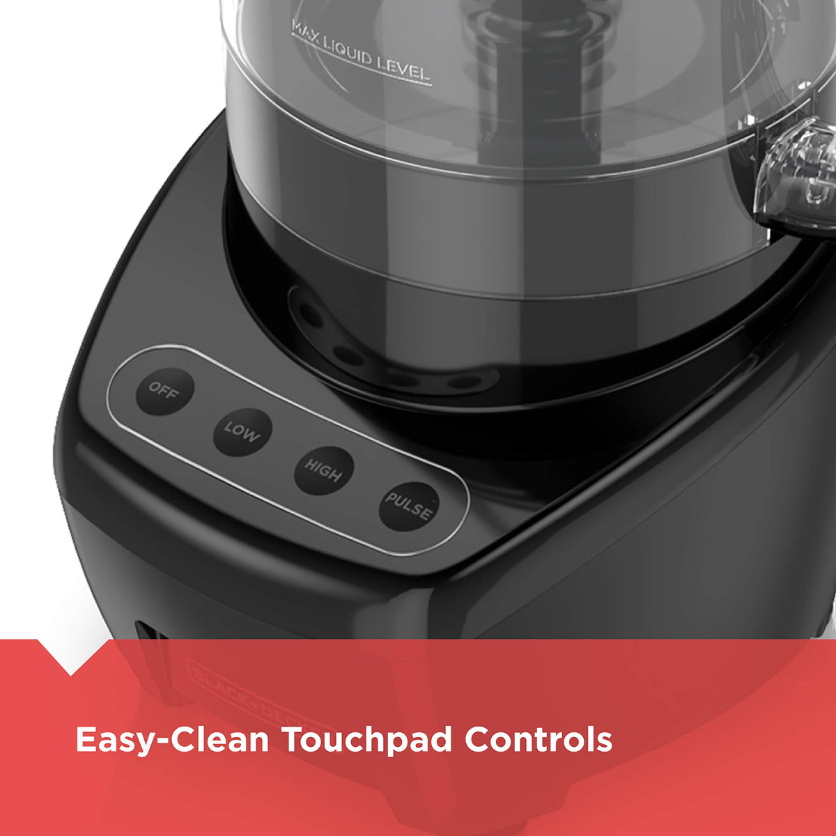 Black+Decker 8-cup work bowl ideal for large batch prep.