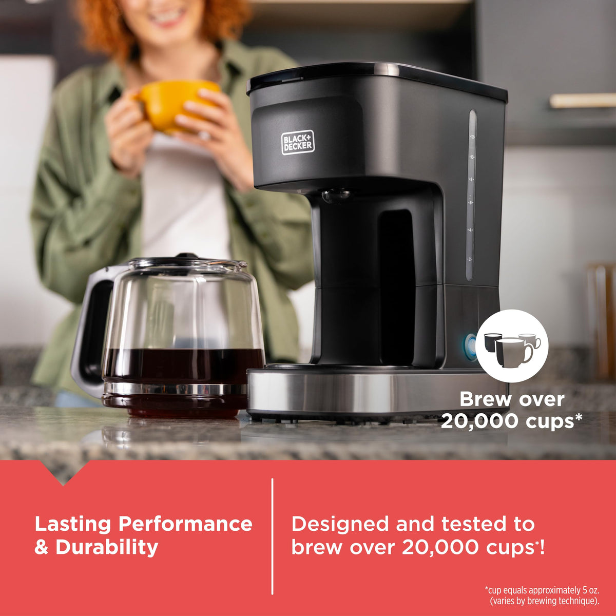 BLACK+DECKER CaféCraft compact design fits small kitchens and counters.