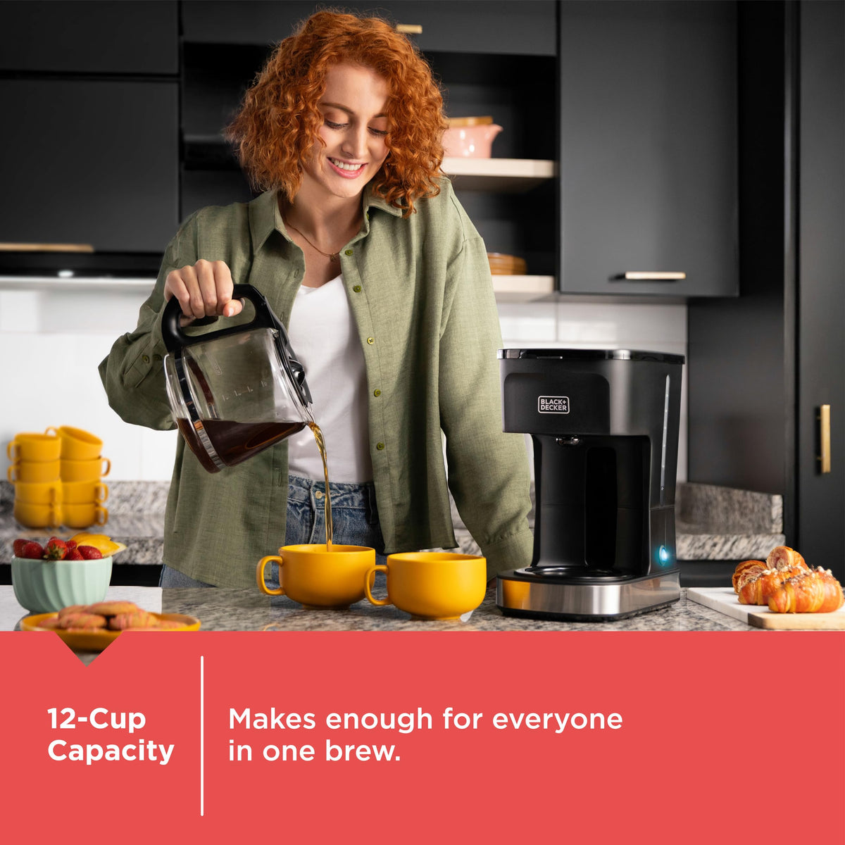 BLACK+DECKER CaféCraft easy-store carafe fits neatly for compact storage.