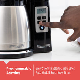 BLACK+DECKER CM2046S vacuum-sealed carafe keeping coffee hot for two hours