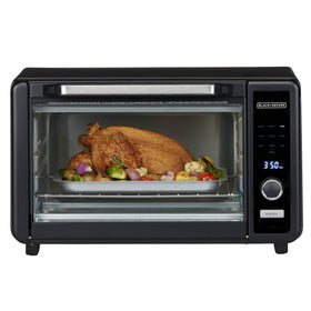 Black+Decker Crisp 'N Bake 6-Slice Air Fry Toaster Oven front view with large capacity