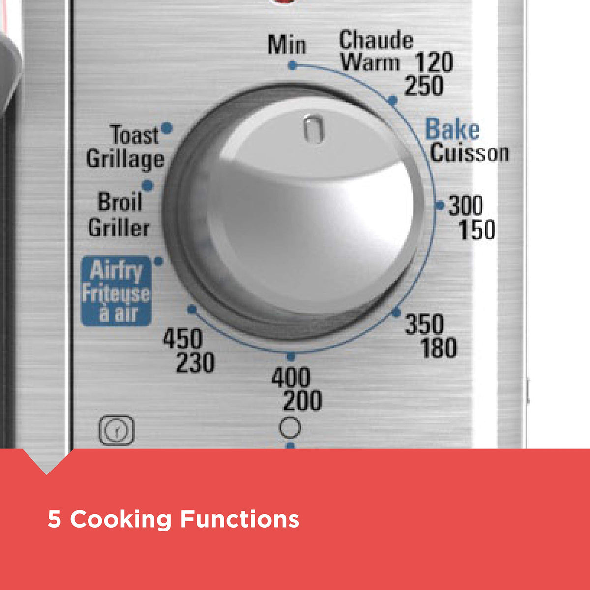 BLACK+DECKER Crisp N Bake toaster oven fits a 9x13 pan, enabling easy casserole reheats.